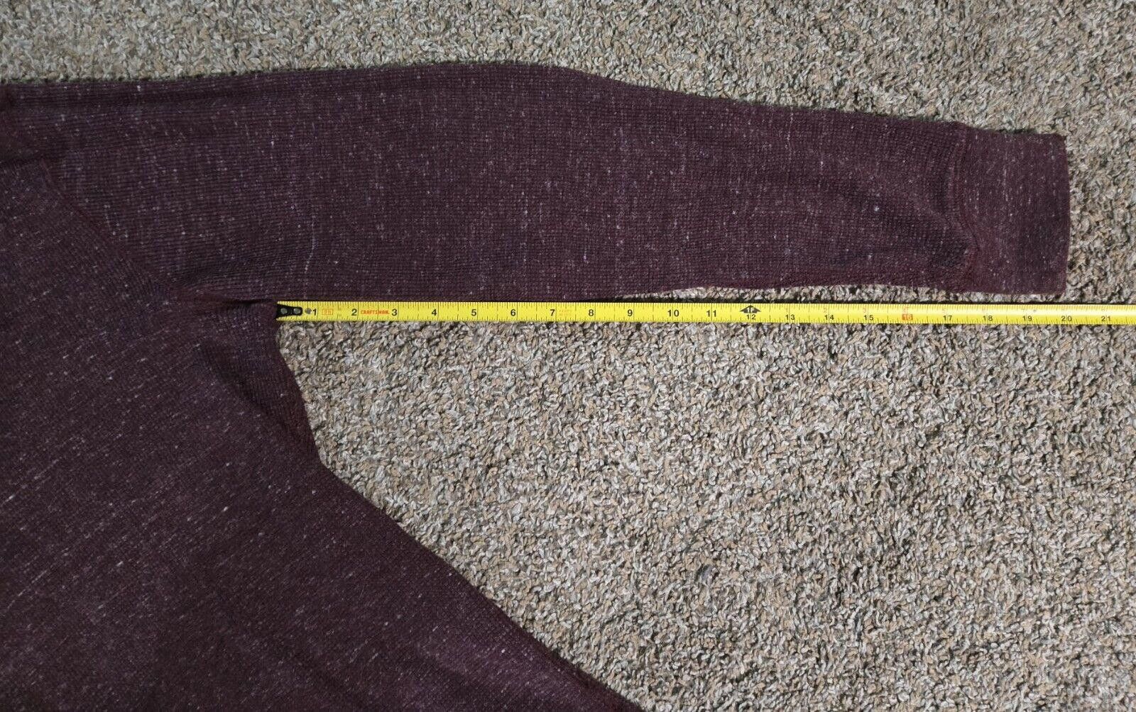 Designer Burgundy Ruff Hewn Henley Long Sleeve Shirt L Size US L / EU 52-54 / 3 - 5 Thumbnail