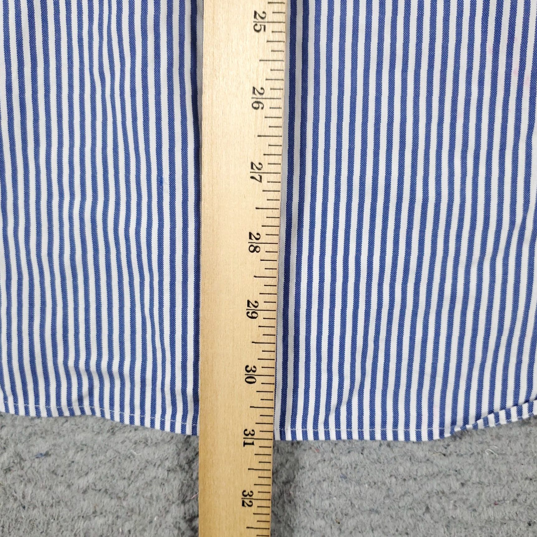 Ralph Lauren Ralph Lauren Dress Shirt Mens 16.5 Blue Striped Button-Up Long Sleeve Regular Fit Non-Iron Size 42R - 7 Thumbnail