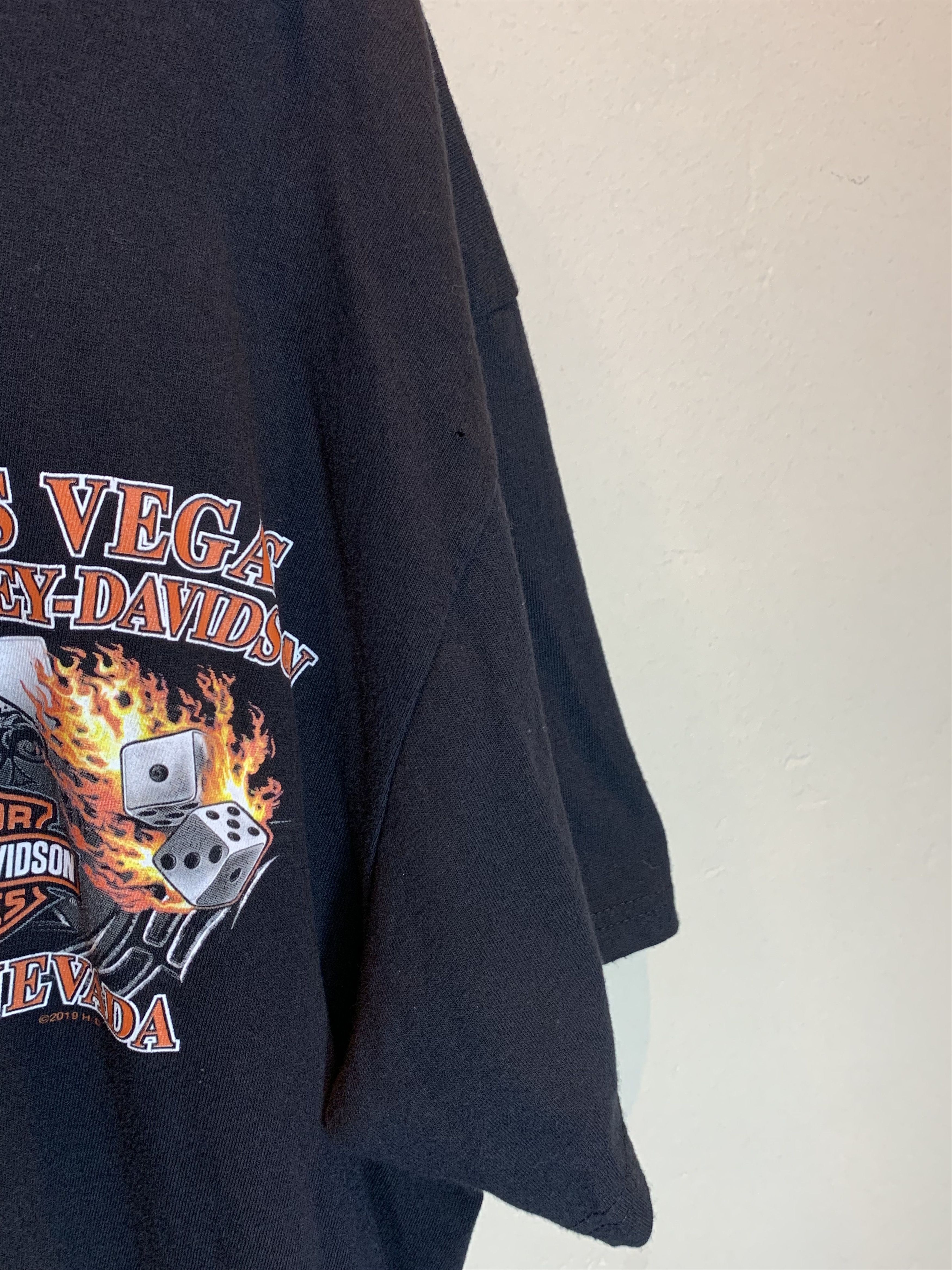 Harley Davidson *RARE* Harley Davidson Flaming Dice Las Vegas Biker T-Shirt Size US XL / EU 56 / 4 - 4 Thumbnail