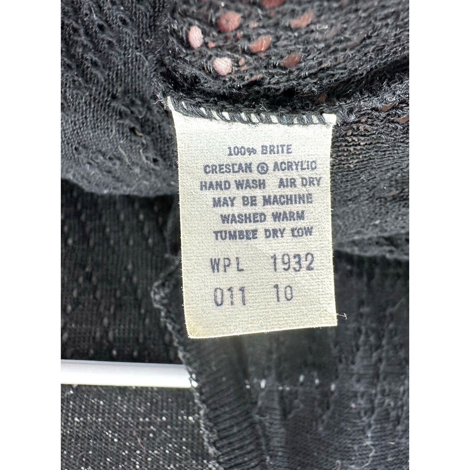 Vintage VINTAGE Leap Cover Up Womens Long Sleeve Black Open Knit Side Slits 80s 90s Womens, Size 10 Size L / US 10 / IT 46 - 7 Thumbnail