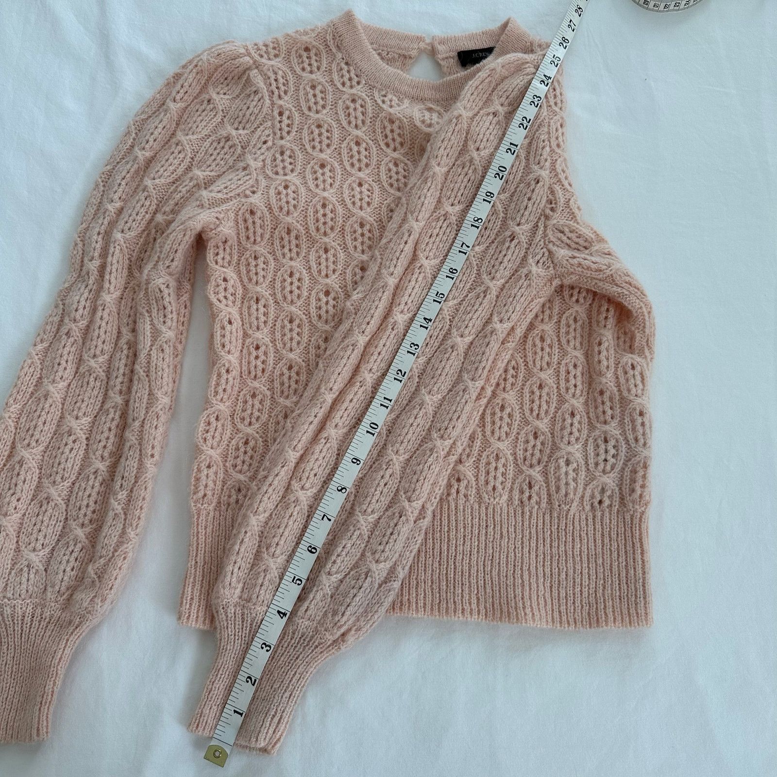 J.Crew J.Crew Balloon Sleeve Cable Knit Sweater Pink Size XS Size XS / US 0-2 / IT 36-38 - 9 Thumbnail