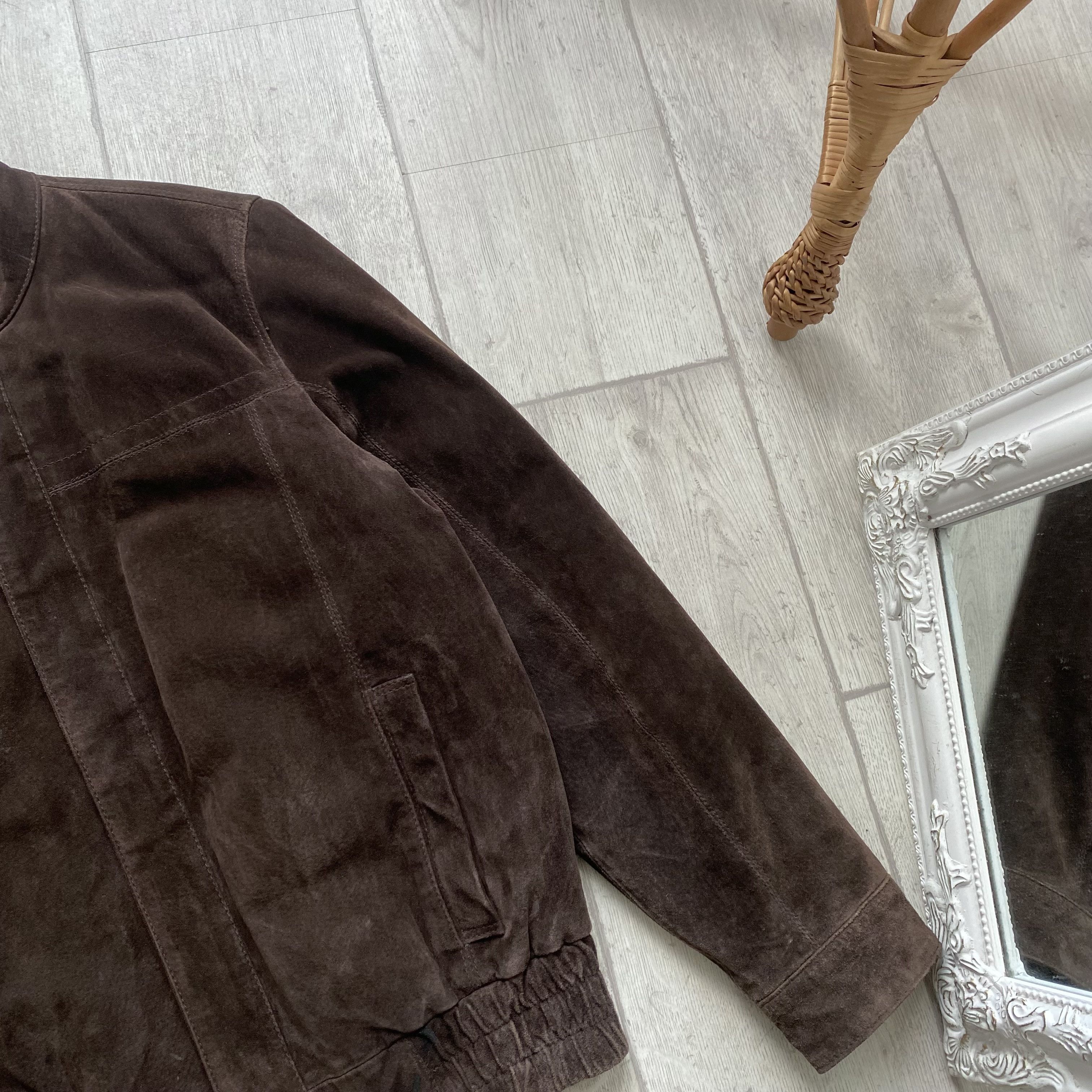 Genuine Leather Thomas Vintage Bomber Leather Suede Jacket Brown Y2K Size US S / EU 44-46 / 1 - 6 Thumbnail