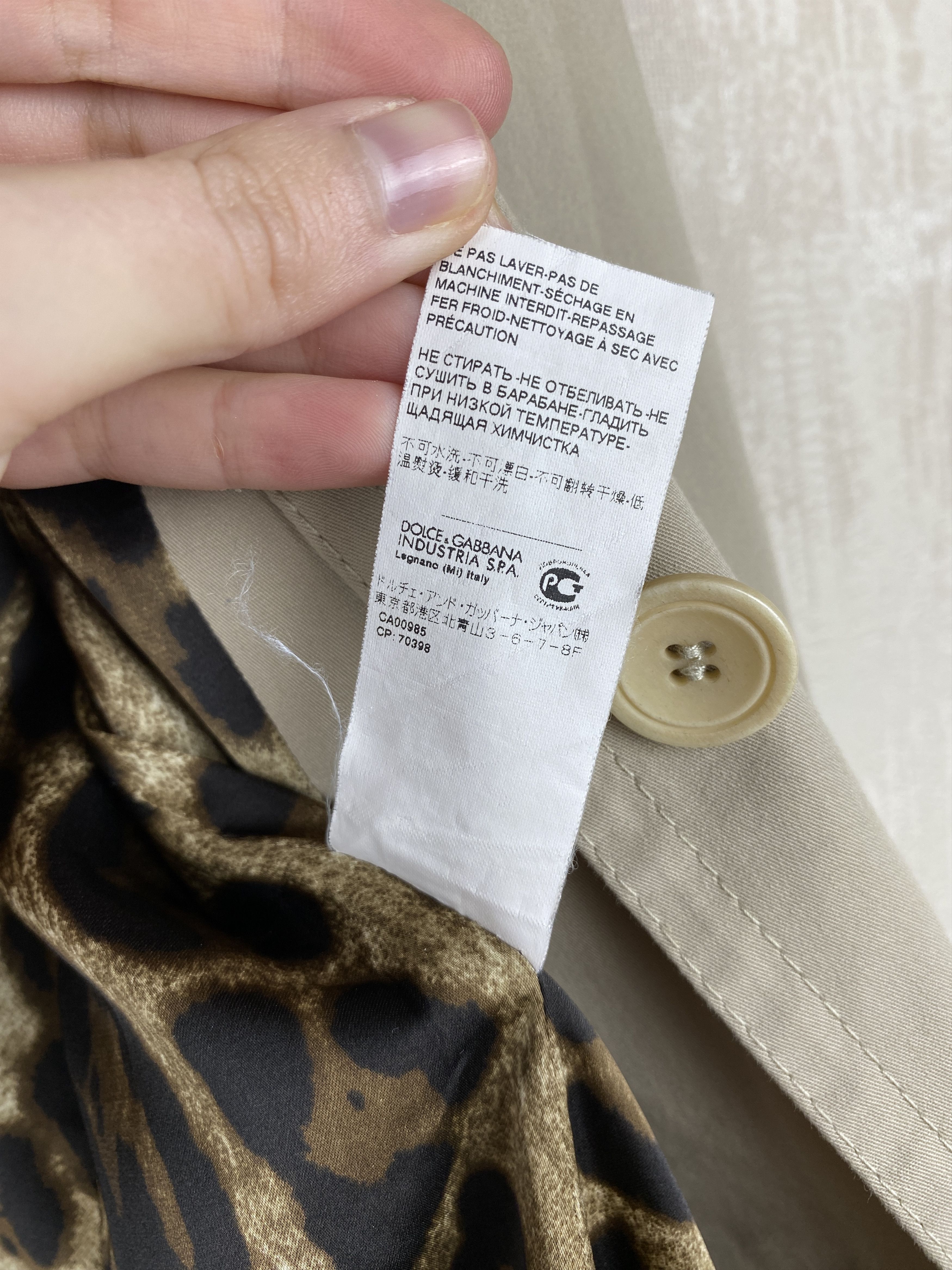 Designer × Dolce & Gabbana Dolce&Gabbana Cropped Trench Coat Leopard Lining Jacket Size XS / US 0-2 / IT 36-38 - 16 Thumbnail