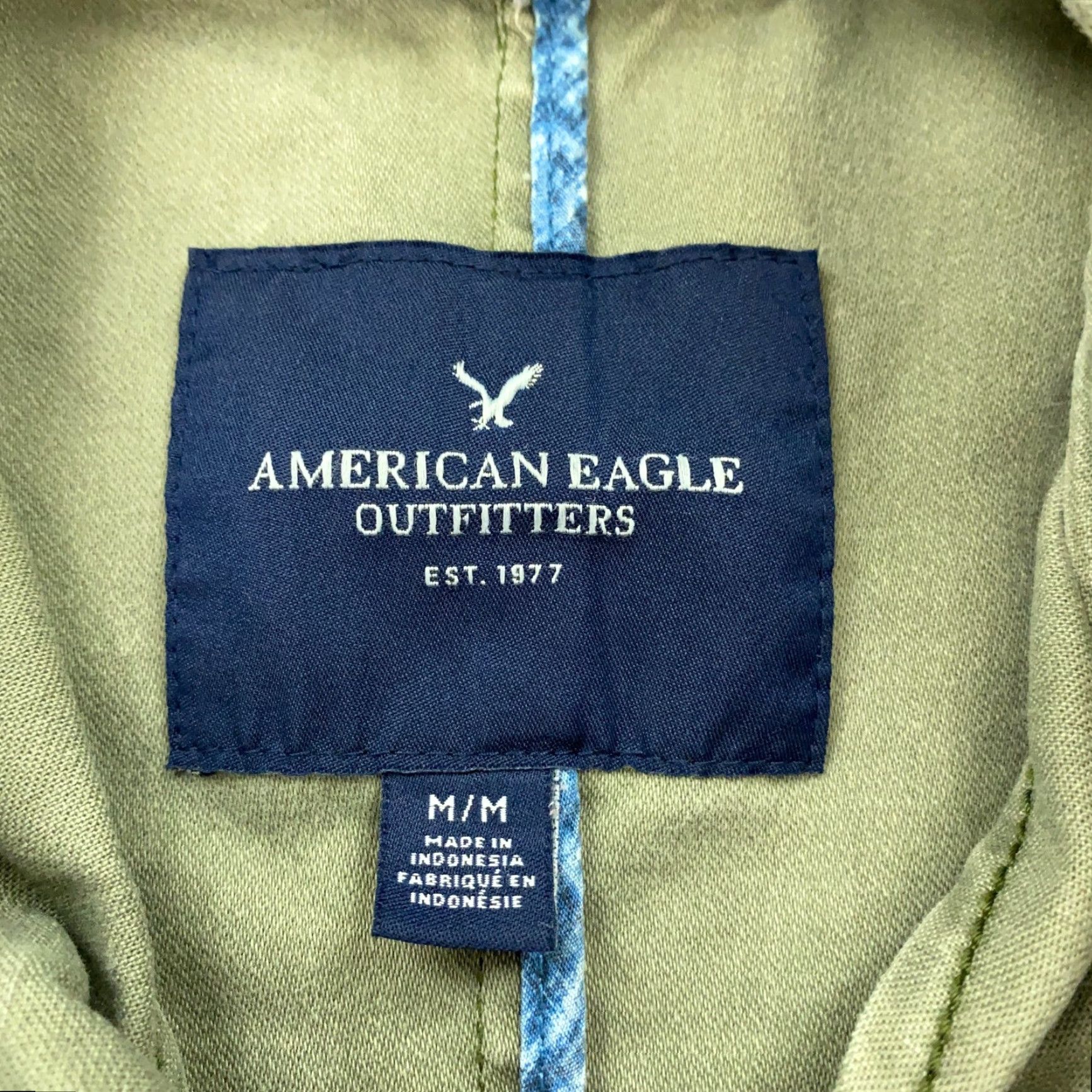 American Eagle Outfitters American Eagle Jacket Womens Medium Green Twill Zip/Snap Removable Hood Size M / US 6-8 / IT 42-44 - 5 Thumbnail