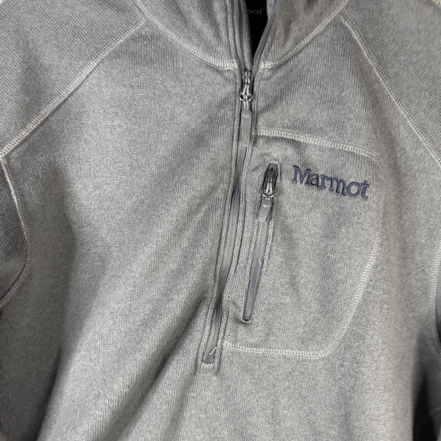 Marmot Marmot Mens Large Gray 1/4 Zip Fleece Pullover Mock Neck Chest Pocket Outdoor Hiking Shirt Size US L / EU 52-54 / 3 - 6 Thumbnail