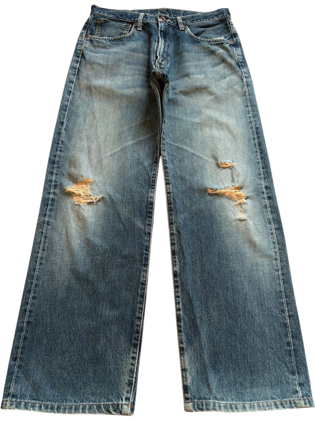 Edwin × Japanese Brand Vintage Japanese Edwin 505x Selvedge Mud Wash Baggy Jeans Size US 31 - 2 Thumbnail