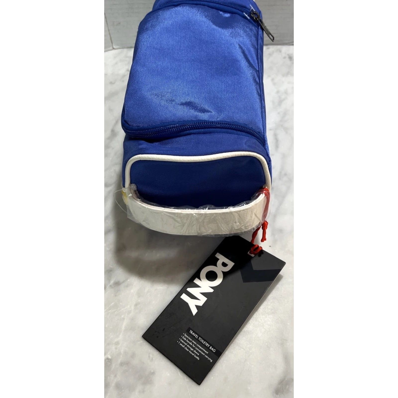 PONY Pony Travel Toiletry Bag Dopp Blue Zipper Inside Pockets MSRP 5 NWT Men Travel Polyester Clutch Bag 10”x5.5”x5” Size ONE SIZE - 5 Thumbnail