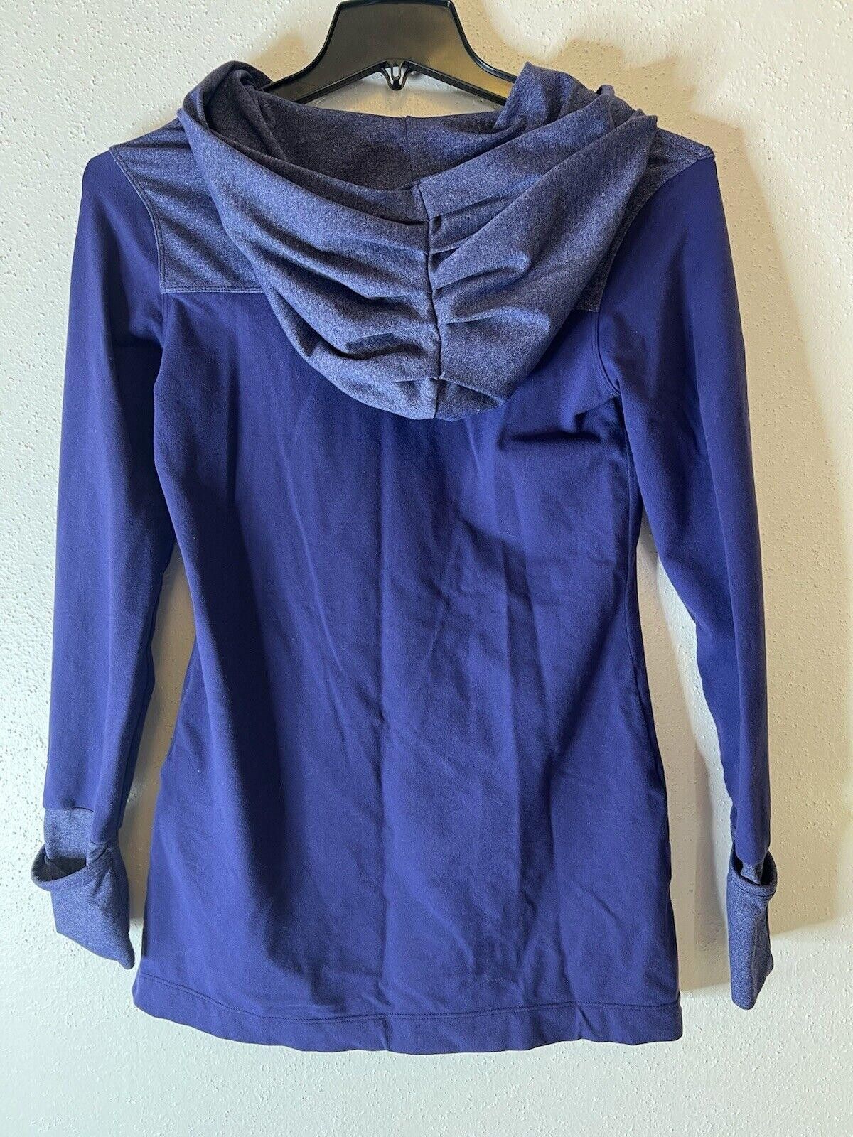 Designer ATHLETA PURPLE LONG HOODIE JACKET XS ASYMMETRICAL ZIP Size XS / US 0-2 / IT 36-38 - 6 Thumbnail