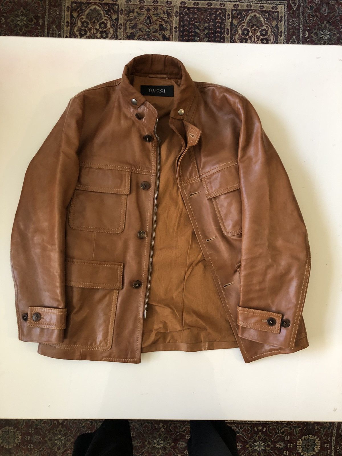 Gucci GUCCI by TOM FORD 2000’s leather safari jacket Size US M / EU 48-50 / 2 - 2 Thumbnail