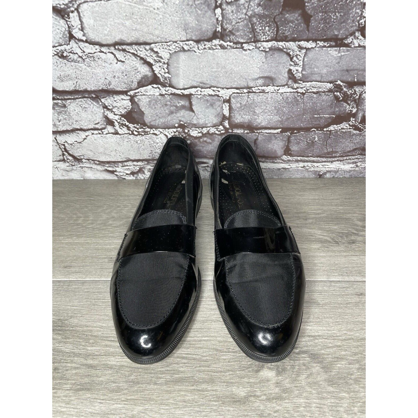 Adolfo Dominguez ADOLFO Black Patent Leather Tuxedo Dress Loafers Shoes Men’s Size US 8.5 / EU 41-42 - 11 Thumbnail