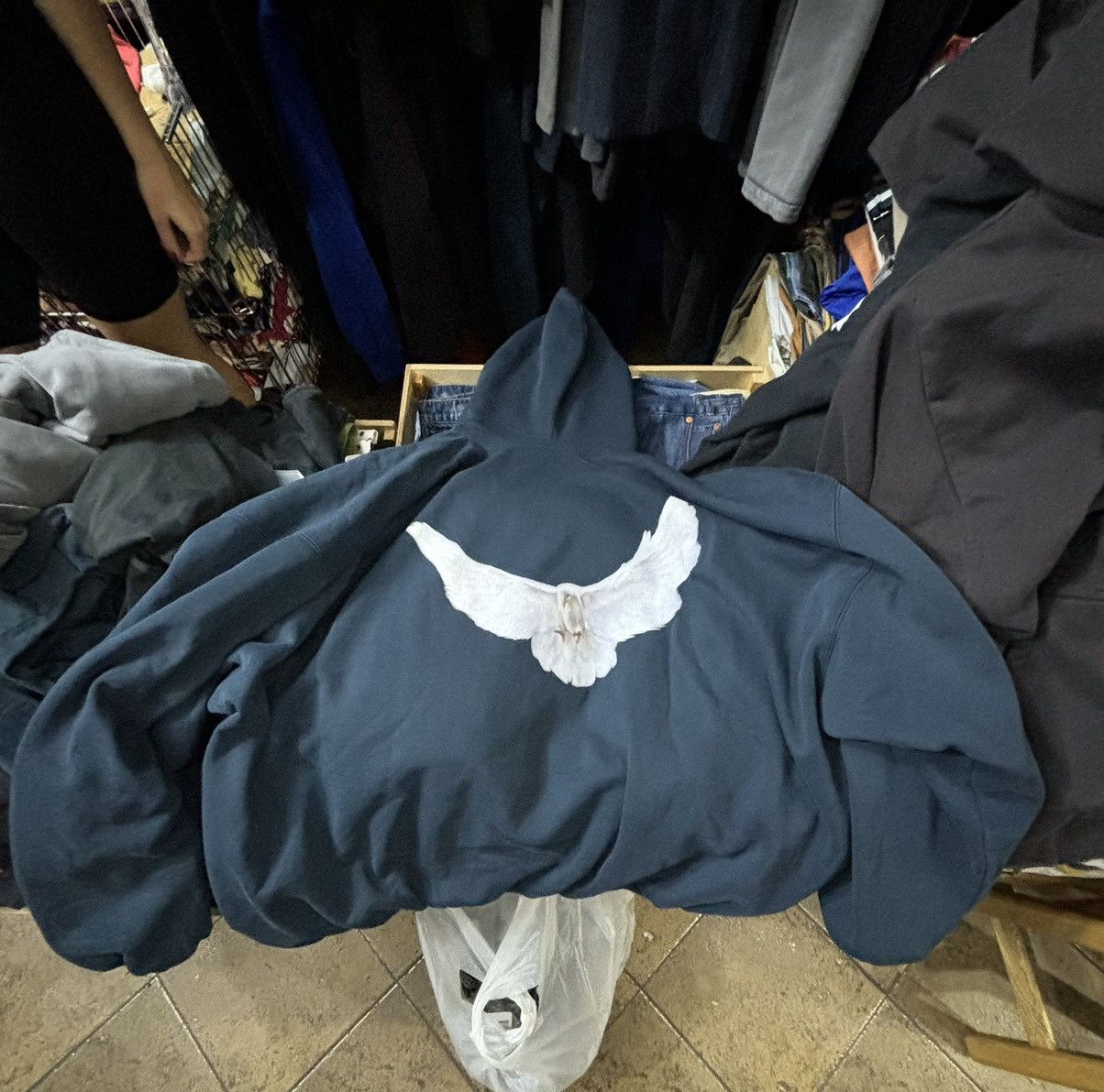 Balenciaga × Gap × Kanye West NOT LAA Yeezy Gap Balenciaga Dark Blue Dove Hoodie Size US XL / EU 56 / 4 - 1 Thumbnail