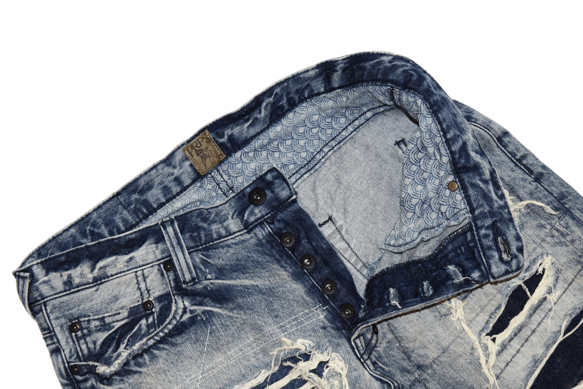 Prps PRPS Donwan Harrell Distressed Patchwork Rip Repair Denim Size US 31 - 6 Thumbnail