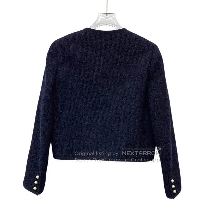 Dior Dior 24 dark blue woollen round neck single-breasted long- Size XXS / US 00 / IT 34 - 2 Thumbnail