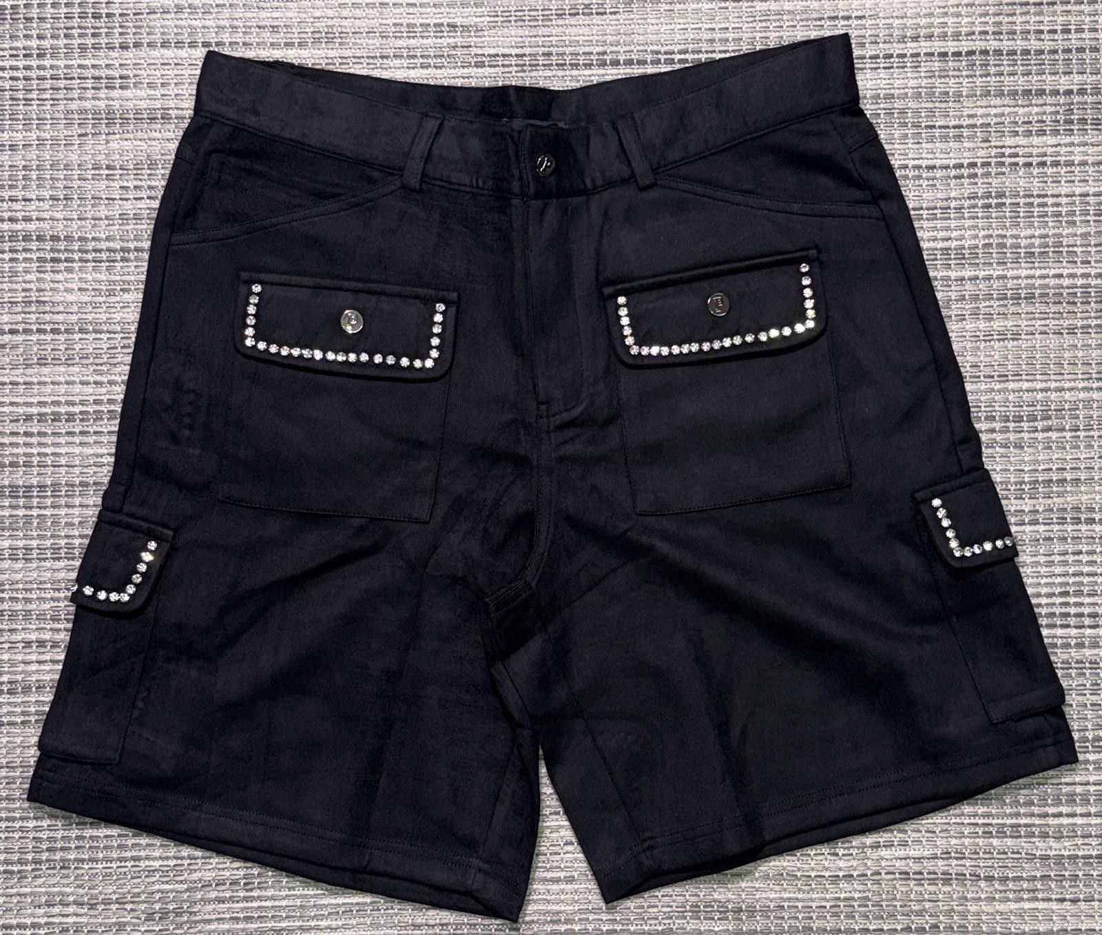 Other Prestige Black Deerskin Rhinestone Shorts Size US 36 / EU 52 - 1 Thumbnail