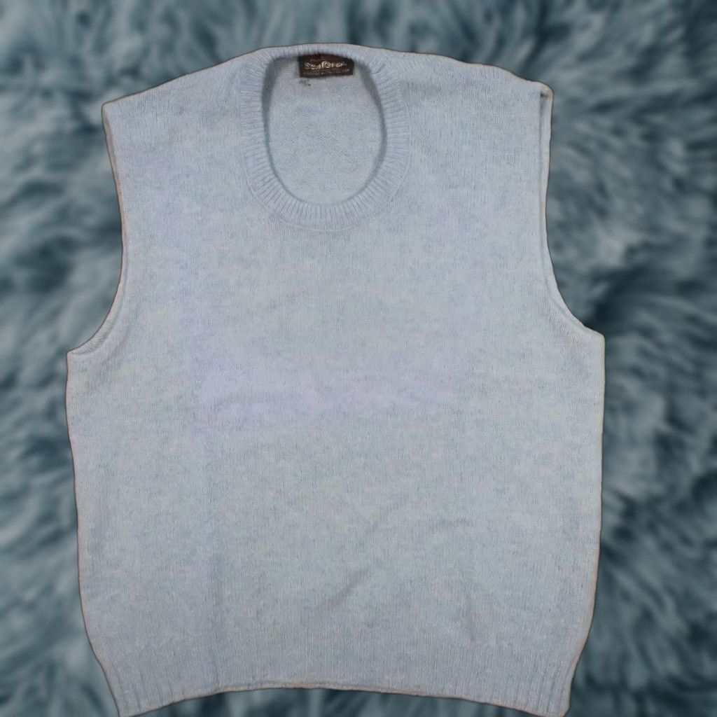 Vintage VINTAGE Puritan Wool Sweater Vest Mens XL Blue V-Neck Knit Pullover Solid Retro Fish Sea Rover Grandpa Size US XL / EU 56 / 4 - 1 Thumbnail