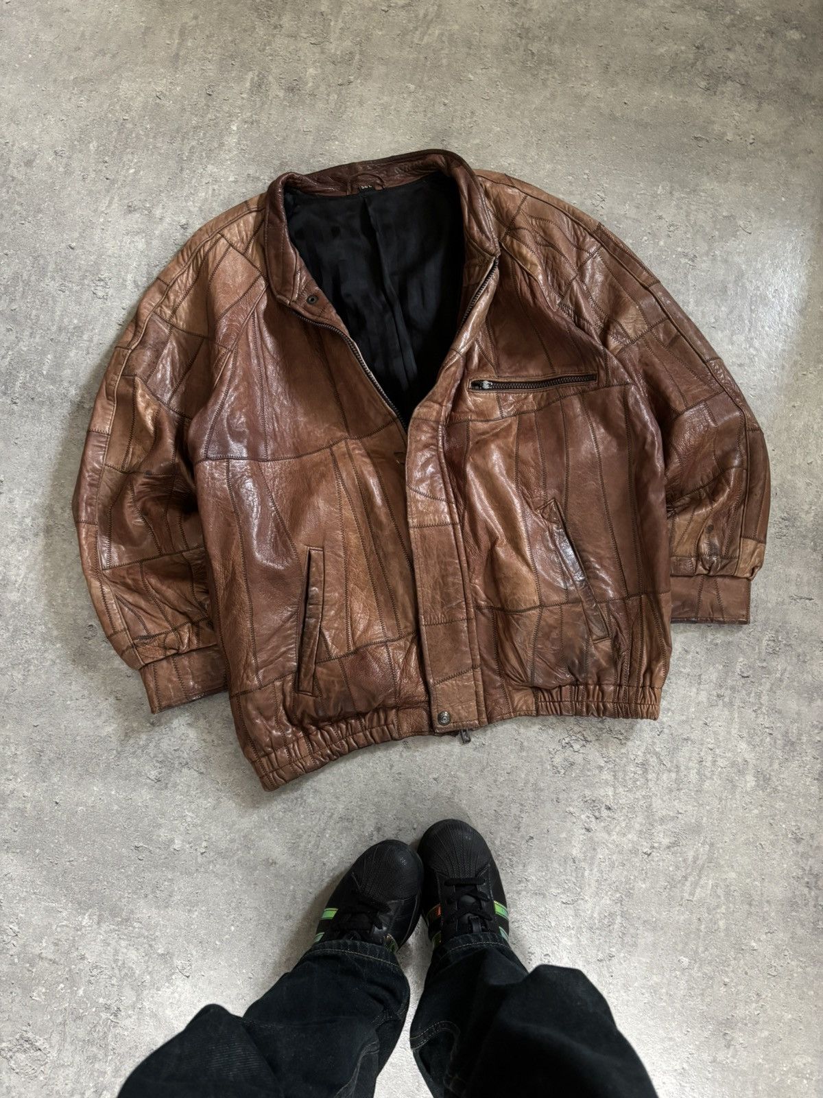 Vintage Real Leather Vintage Boxy Leather Jacket Y2K Streetwear L Size US L / EU 52-54 / 3 - 4 Thumbnail