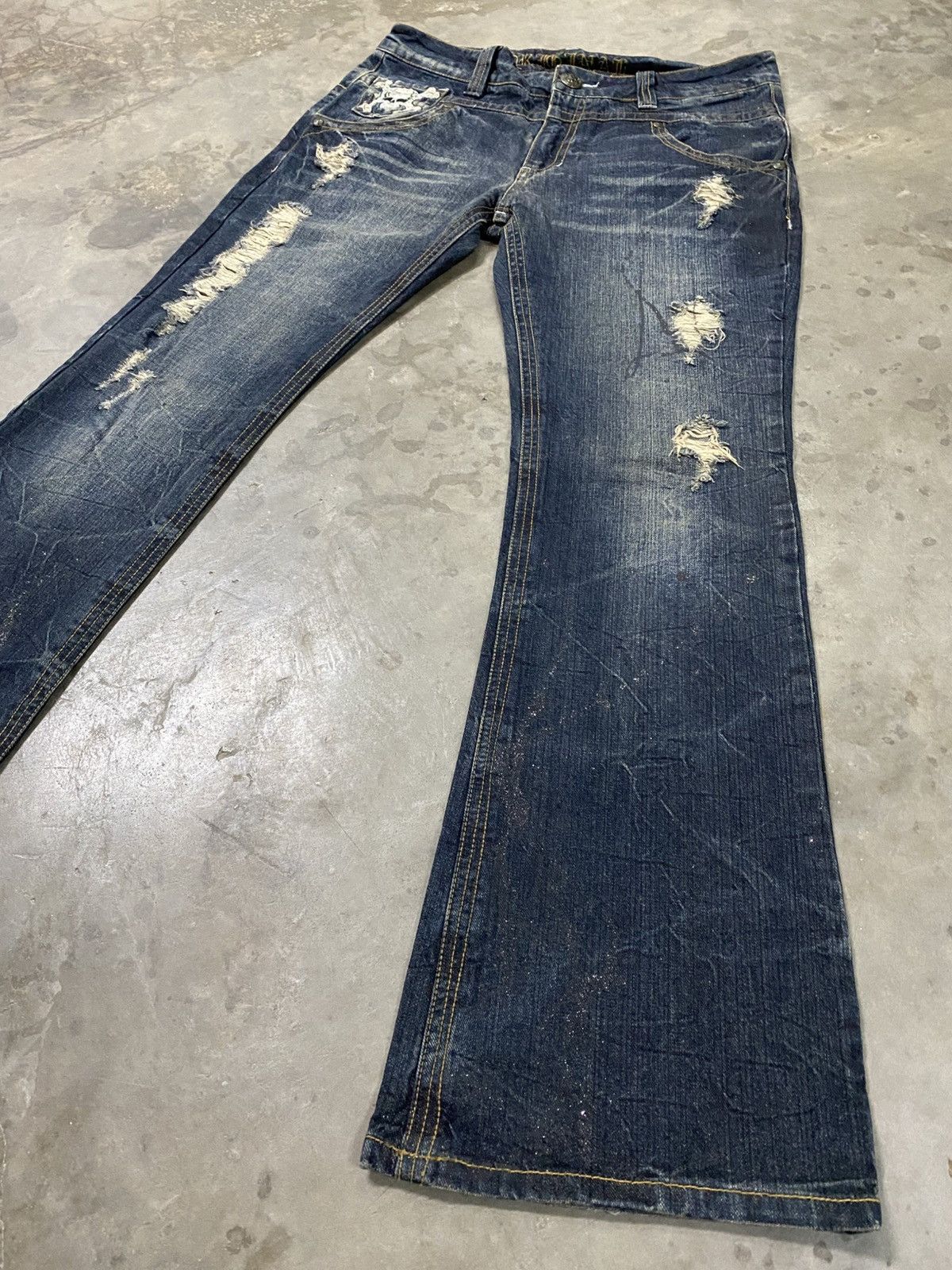 Hysteric Glamour × If Six Was Nine × Le Grande Bleu (L.G.B.) Flare Jeans Japan Original Jeans Clawmark Distressed @279 Size US 34 / EU 50 - 9 Thumbnail