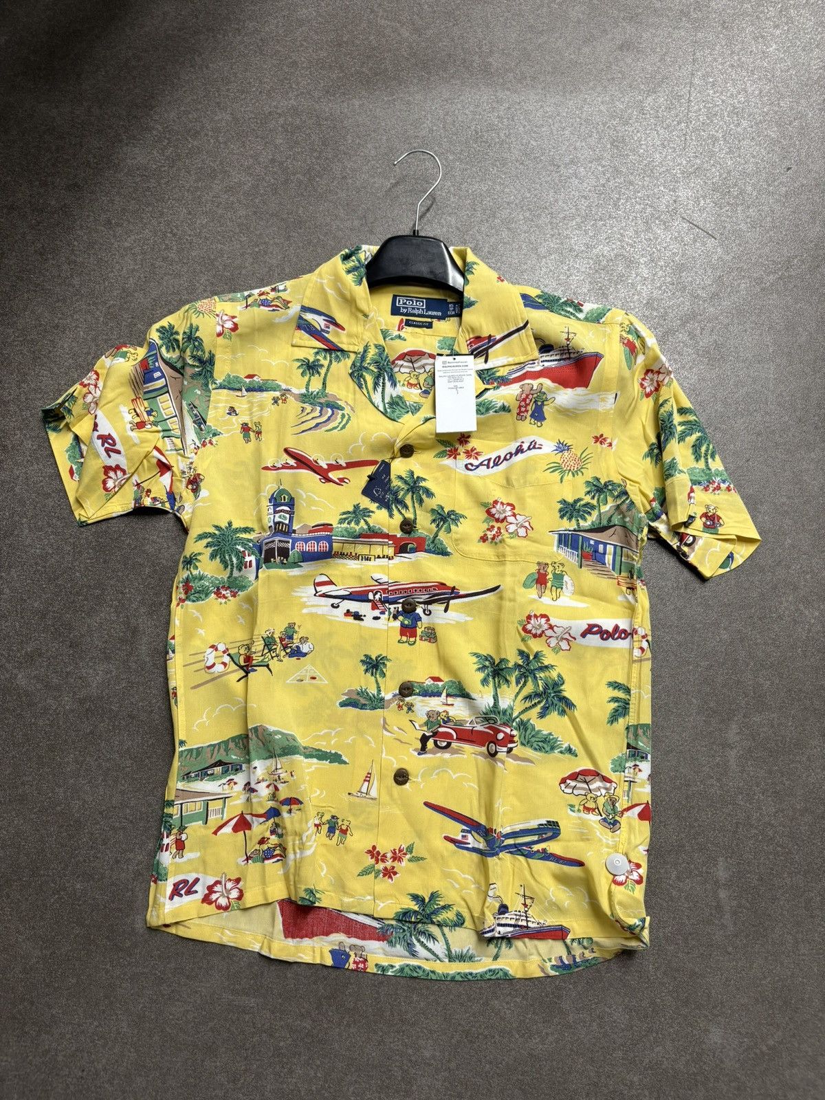 Polo Ralph Lauren Yellow Hawaiian Shirt Bear Print Ralph Lauren Men’s XS Size US XS / EU 42 / 0 - 1 Thumbnail
