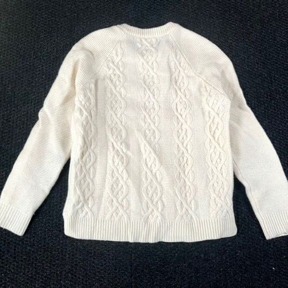 Madewell Madewell Cream Cable Knit Button Shoulder Sweater Womens S Size S / US 4 / IT 40 - 5 Thumbnail