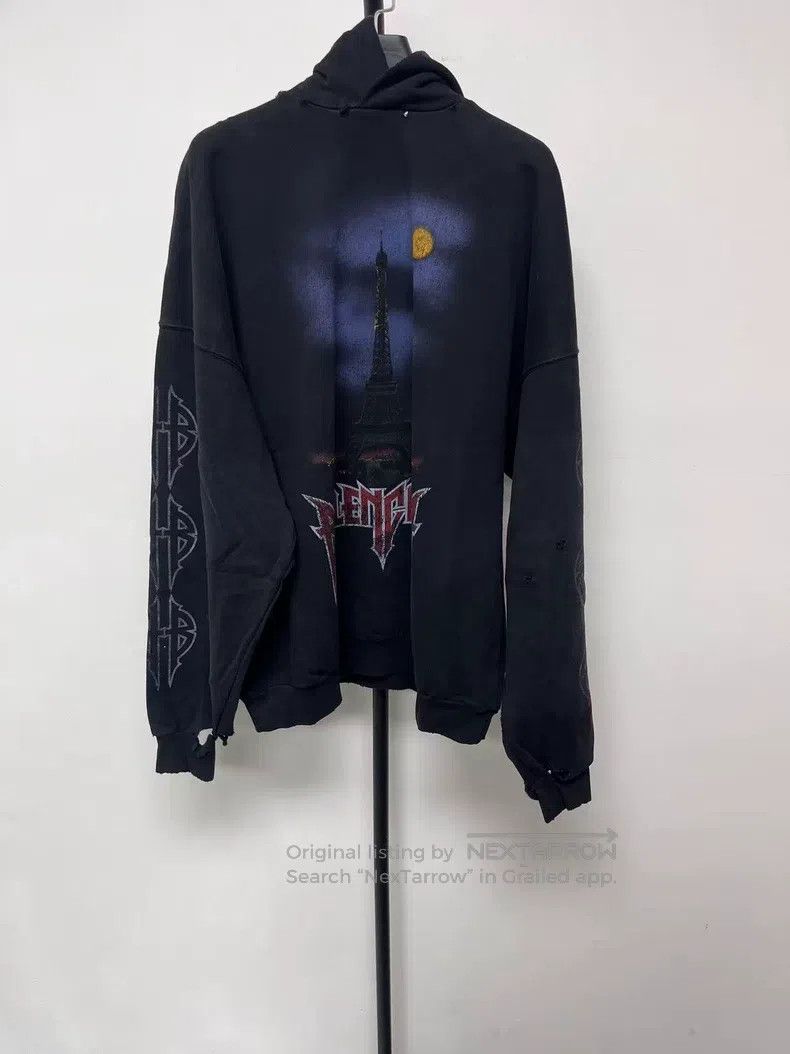 Balenciaga Balenciaga Solid Color Hooded Pleated Long Sleeve Hoodie Size US S / EU 44-46 / 1 - 1 Thumbnail