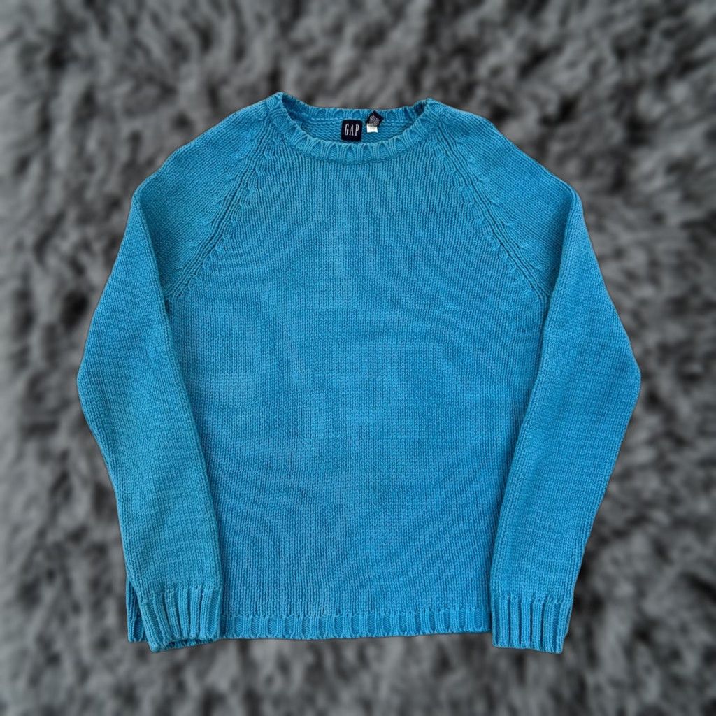Gap VINTAGE Gap Sweater Women XL Blue Long Sleeve Oversized Jumper Knit Pullover Y2K Size XL / US 12-14 / IT 48-50 - 1 Thumbnail