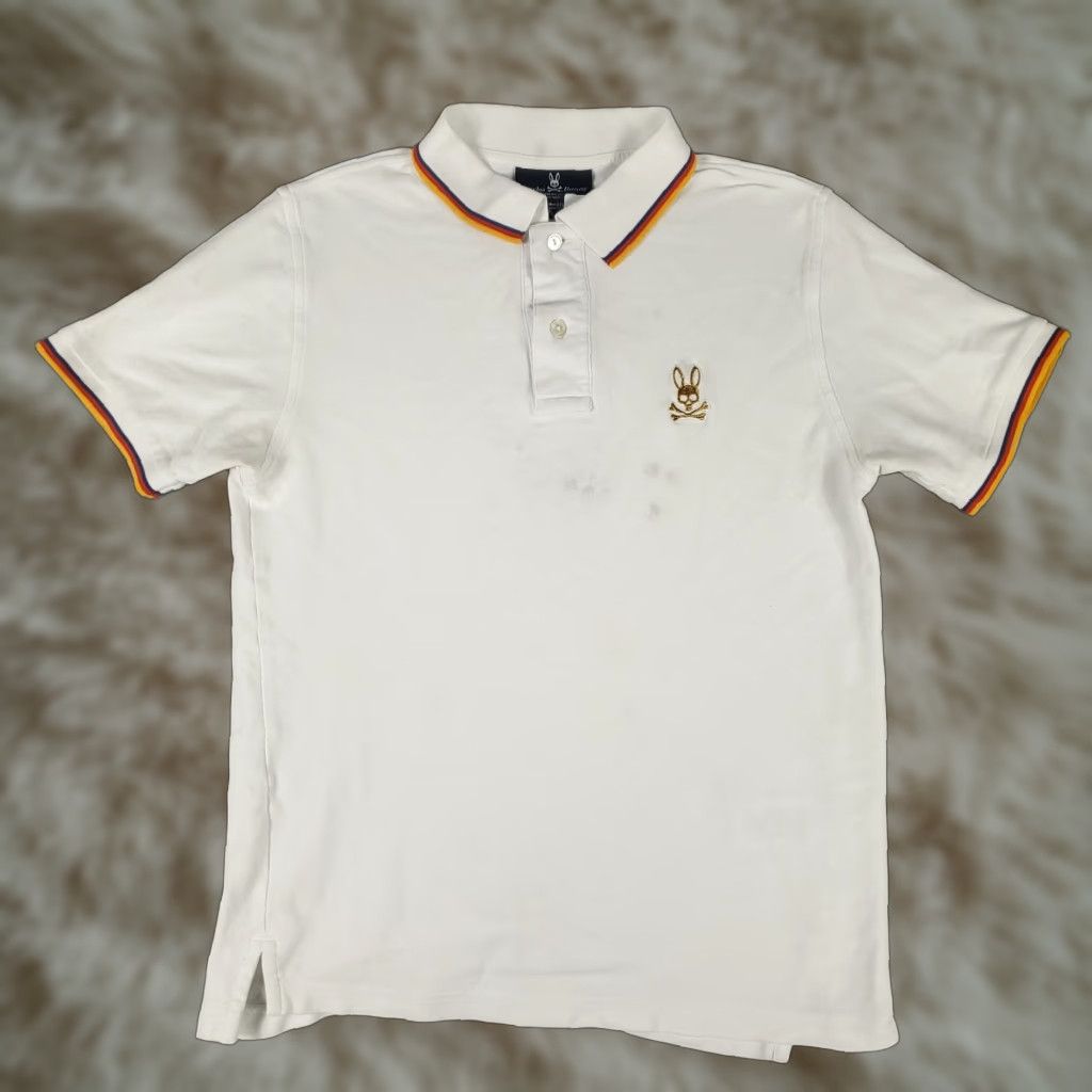 Psycho Bunny VINTAGE Psycho Bunny Polo Shirt Mens Size 4 White Skull Crossbones Short Sleeve Polo Mens 4 White Psycho Bunny Shirt Men Size US S / EU 44-46 / 1 - 1 Thumbnail