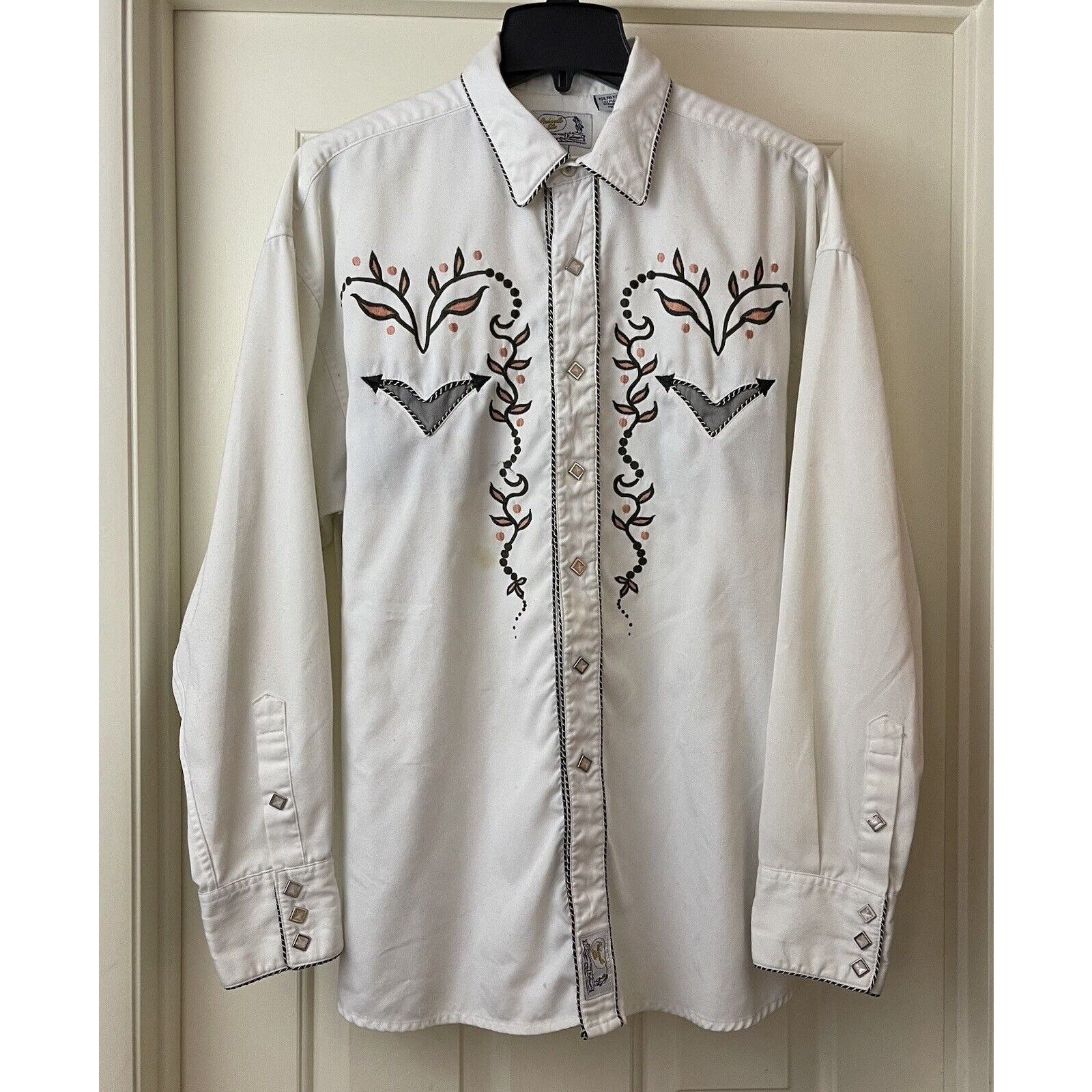 Panhandle Slim Panhandle Slim Mens Shirt Large White Embroidered Pearl Snap Size US L / EU 52-54 / 3 - 3 Thumbnail