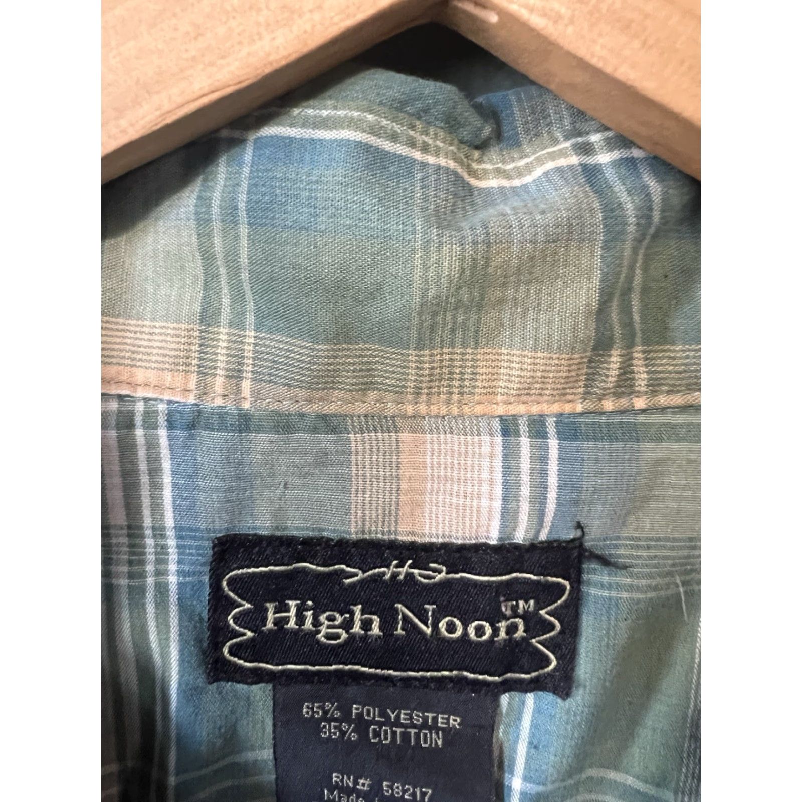 Vintage VINTAGE High Noon Shirt Men XL Green Pearl Snap Western Plaid Cowboy School Rodeo Size US XL / EU 56 / 4 - 3 Thumbnail