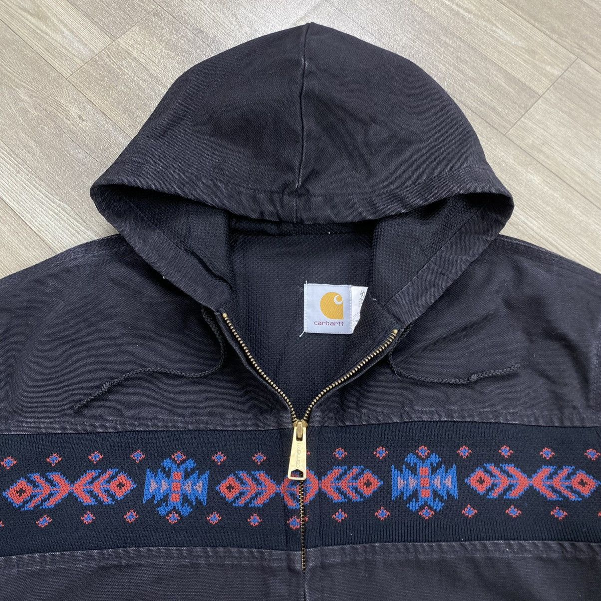 Carhartt Vintage 90s Carhartt Aztec USA J0005 Active Hooded Jacket Size US L / EU 52-54 / 3 - 6 Thumbnail