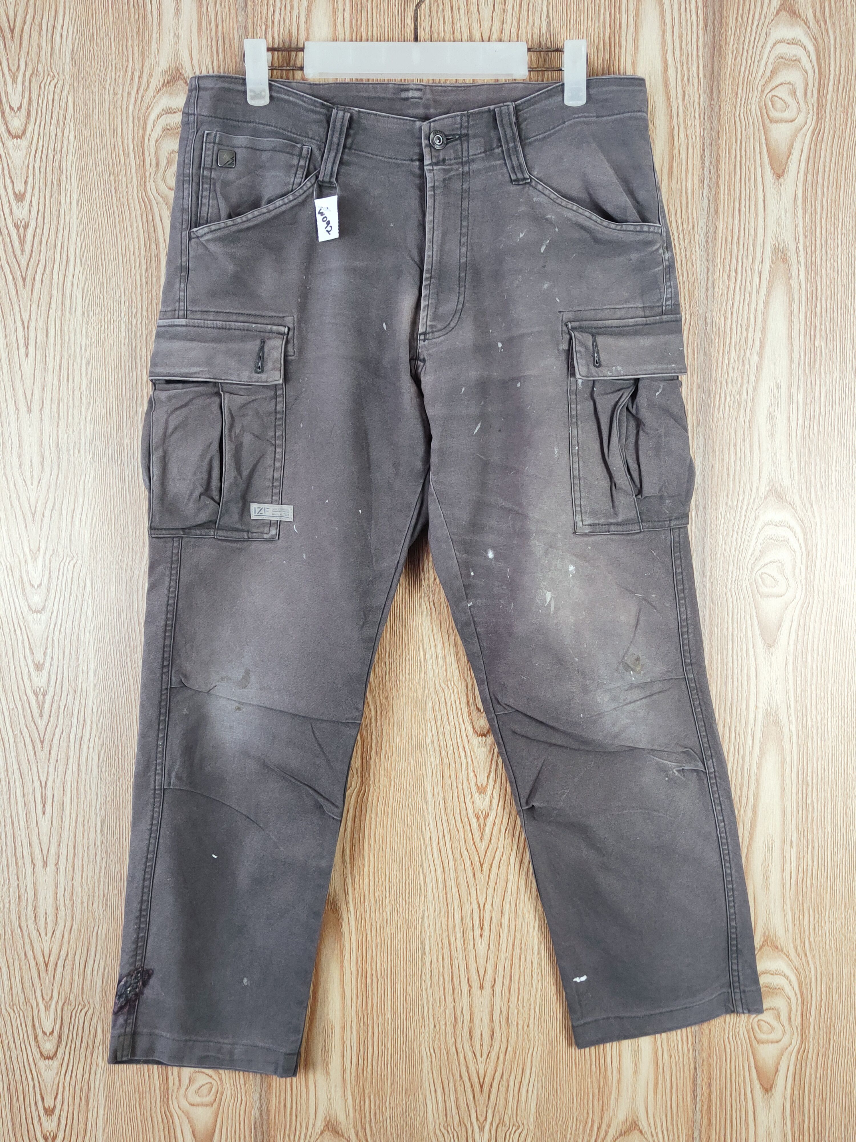 Japanese Brand I'z Frontier Gray Faded Multipocket Cargo Pants #W092 Size US 32 / EU 48 - 1 Thumbnail