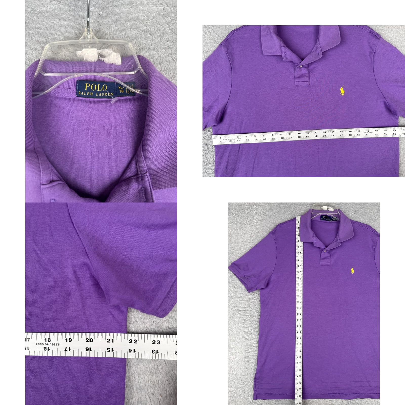 Polo Ralph Lauren Polo Ralph Lauren Shirt Men XL Purple 100% Cotton Short Sleeve Polo Shirt Slim Fit Golf Size US XL / EU 56 / 4 - 8 Thumbnail