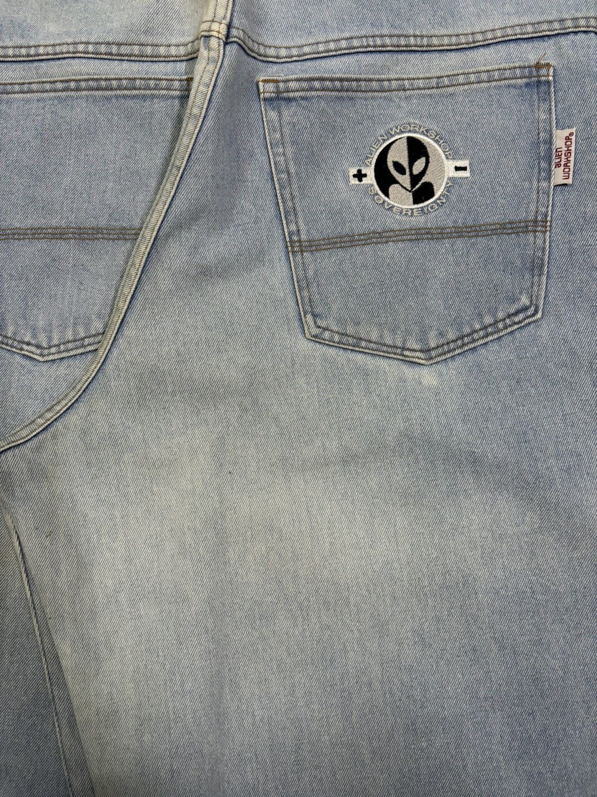 Alien Workshop Vintage 90s Alien Workshop Embroidered Logo Baggy Jeans Size US 34 / EU 50 - 13 Thumbnail