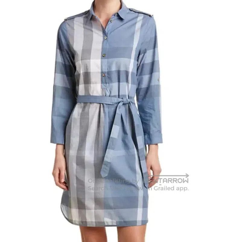 Burberry Burberry L Size Blue Cotton Dress. Size L / US 10 / IT 46 - 9 Thumbnail