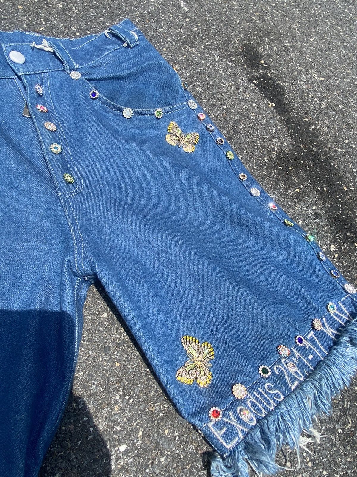 Japanese Brand Holy ✝️Jeweled Jorts Sample Size US 32 / EU 48 - 4 Thumbnail