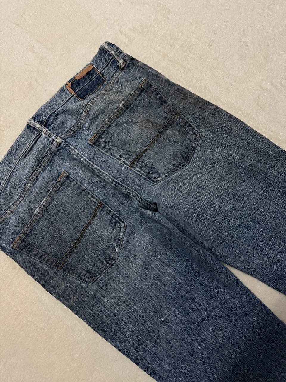 Vintage THRASHED 90s Style Abercrombie Rusty Distressed Flare Jean Size US 35 - 22 Thumbnail