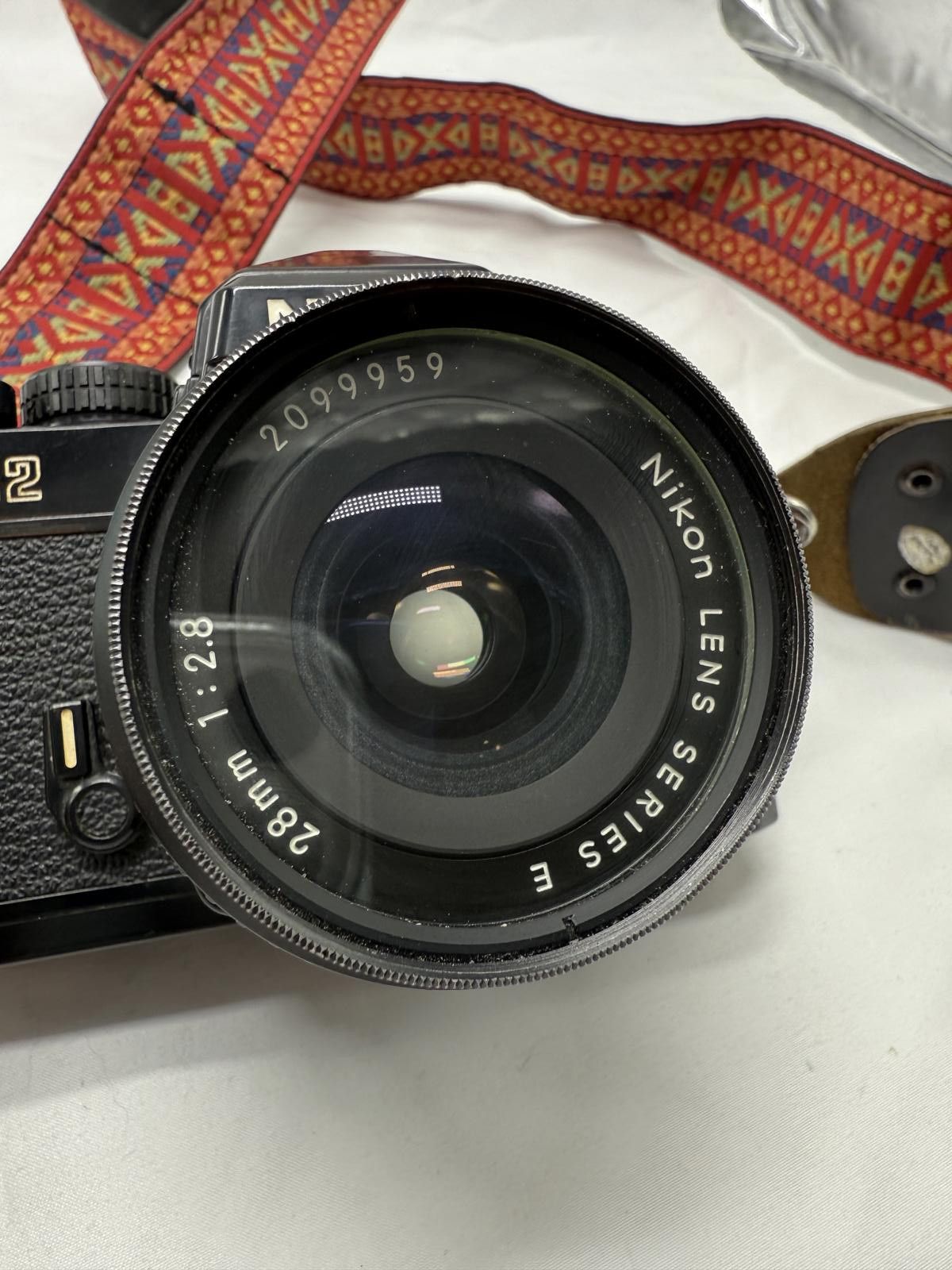 Nikon Vintage Nikon FE2 SLR Camera 28mm f/2.8 Lens & Groovy Strap Size ONE SIZE - 3 Thumbnail