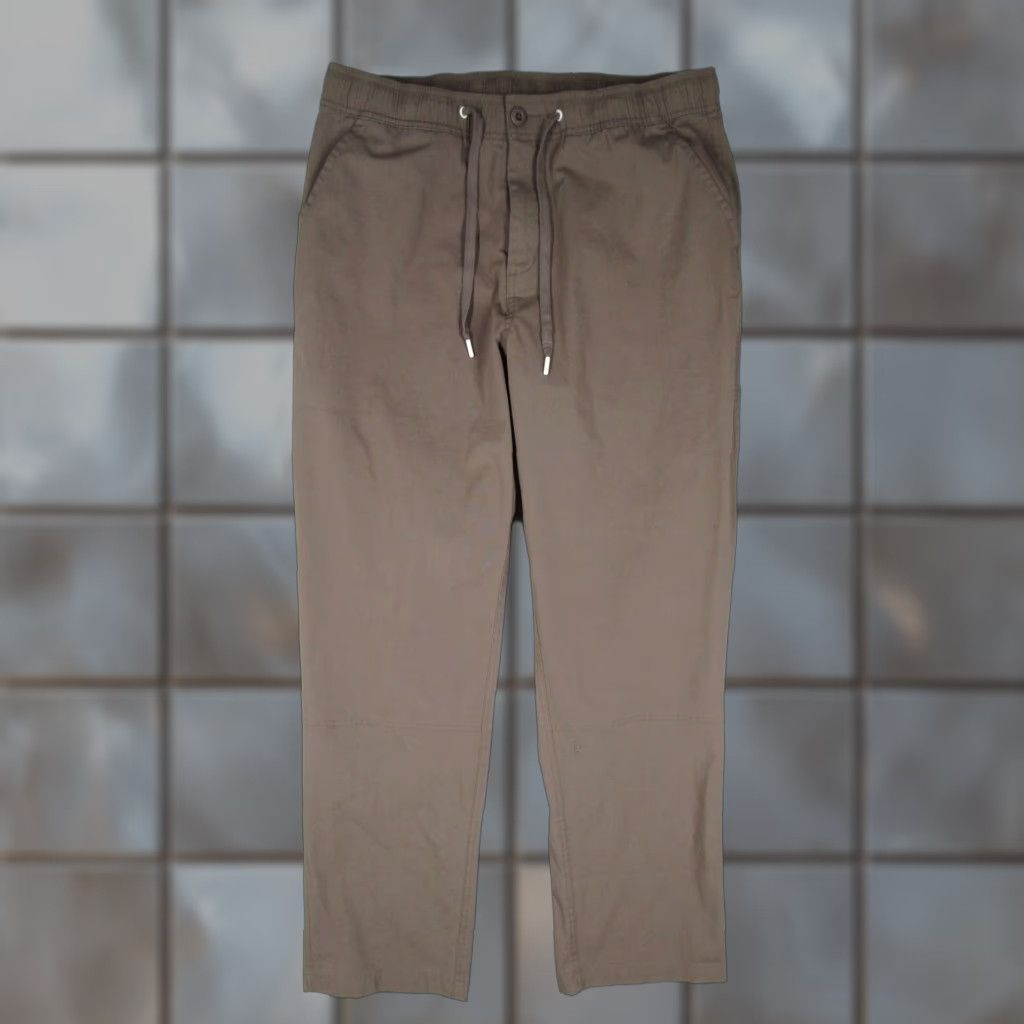 Vintage Beardedgoat Mens Pants 32x30 Brown Stretch Chino Elastic Casual Drawstring Size US 33 - 1 Thumbnail