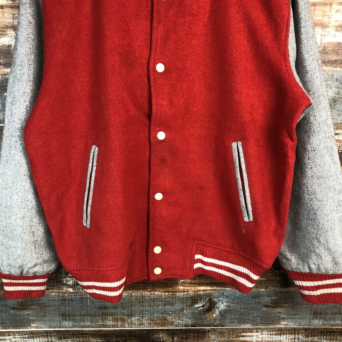 Japanese Brand Japan vintage plain Red Bomber varsity Jacket #A1756 Size US M / EU 48-50 / 2 - 6 Thumbnail