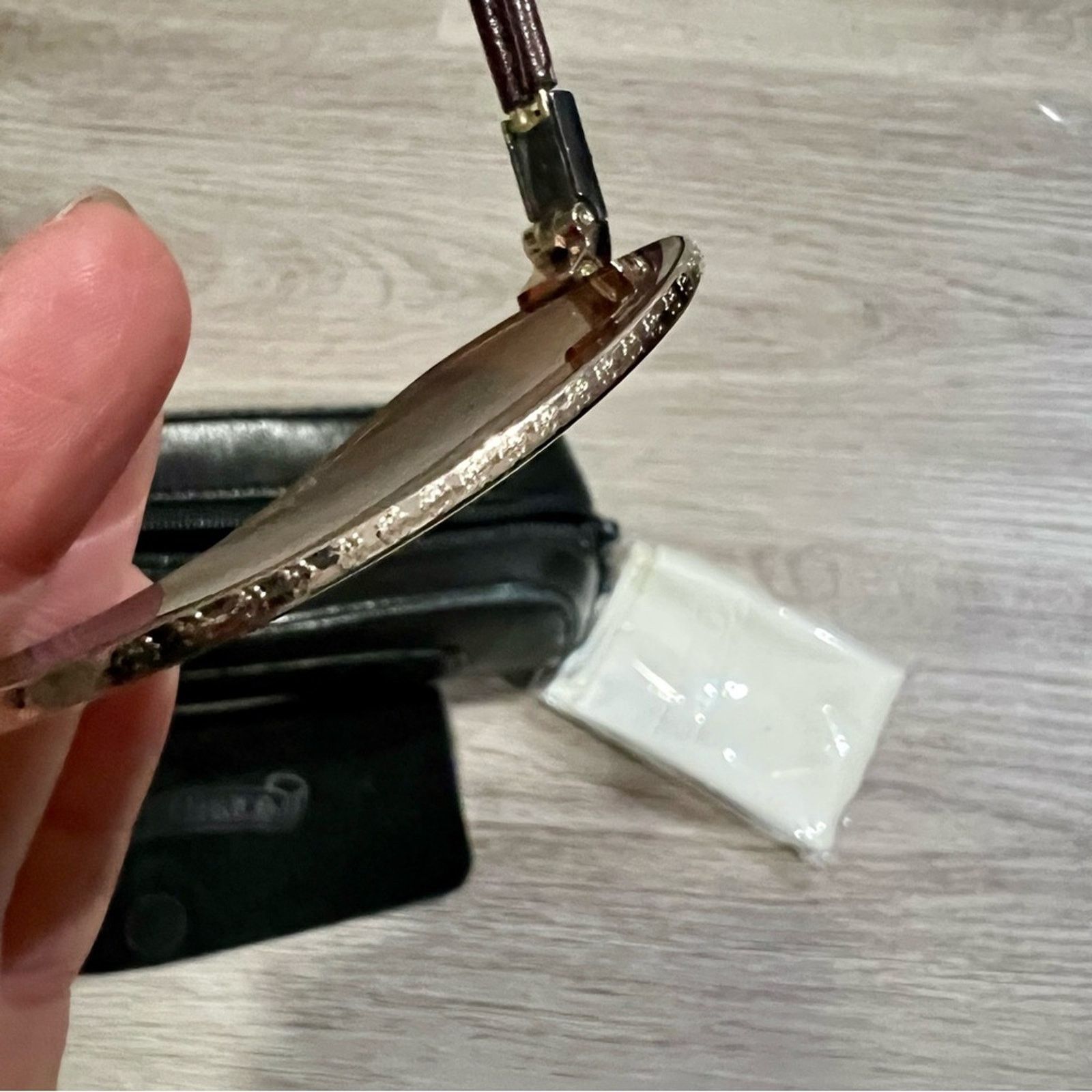 Chrome Hearts Chrome Hearts Gold Leather Sunglasses Y2K Vintage Rectangle Size ONE SIZE - 7 Thumbnail