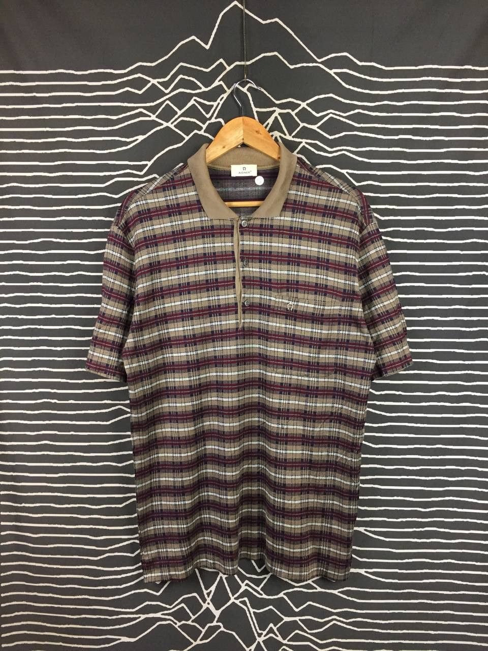 Etienne Aigner Vtg Aigner Made In Italy Retro Preppy Patterned Polo Shirt Size US L / EU 52-54 / 3 - 1 Thumbnail
