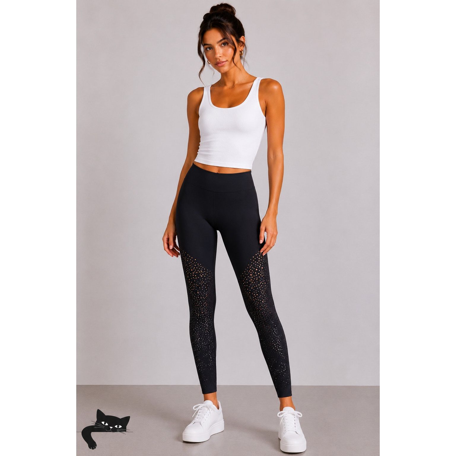 Other Willow Jet Black Laser Cut High Waist Legging Pants Medium Size 30" / US 8 / IT 44 - 3 Thumbnail