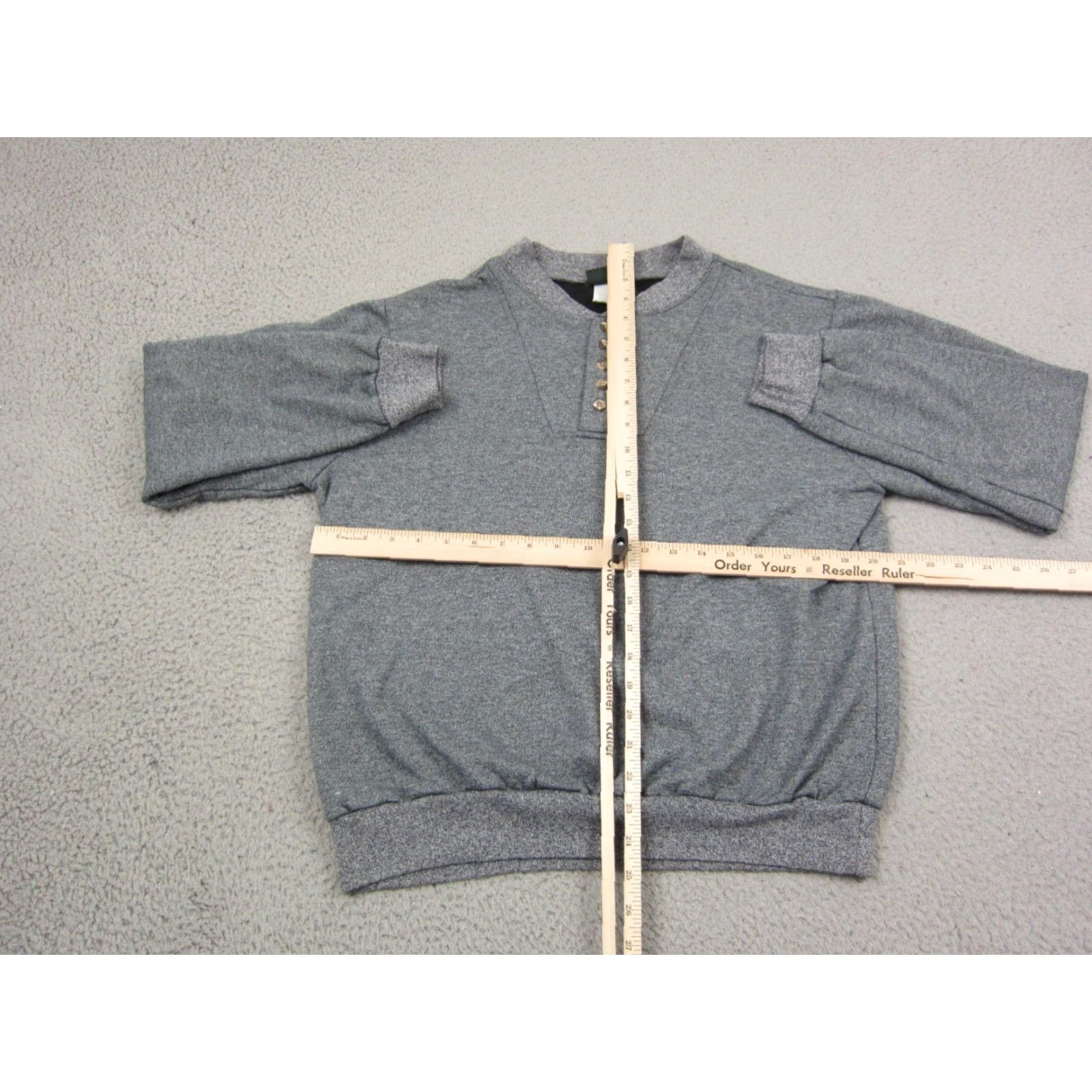Vintage VINTAGE Greatland Sweater Mens Large L Gray Henley Made in USA Long Sleeve 90s Size US L / EU 52-54 / 3 - 6 Thumbnail