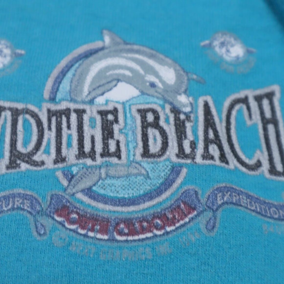 Fruit Of The Loom VTG Fruit of the Loom Myrtle Beach Dolphin Solid T-Shirt Aqua Men's XL Size US XL / EU 56 / 4 - 7 Thumbnail