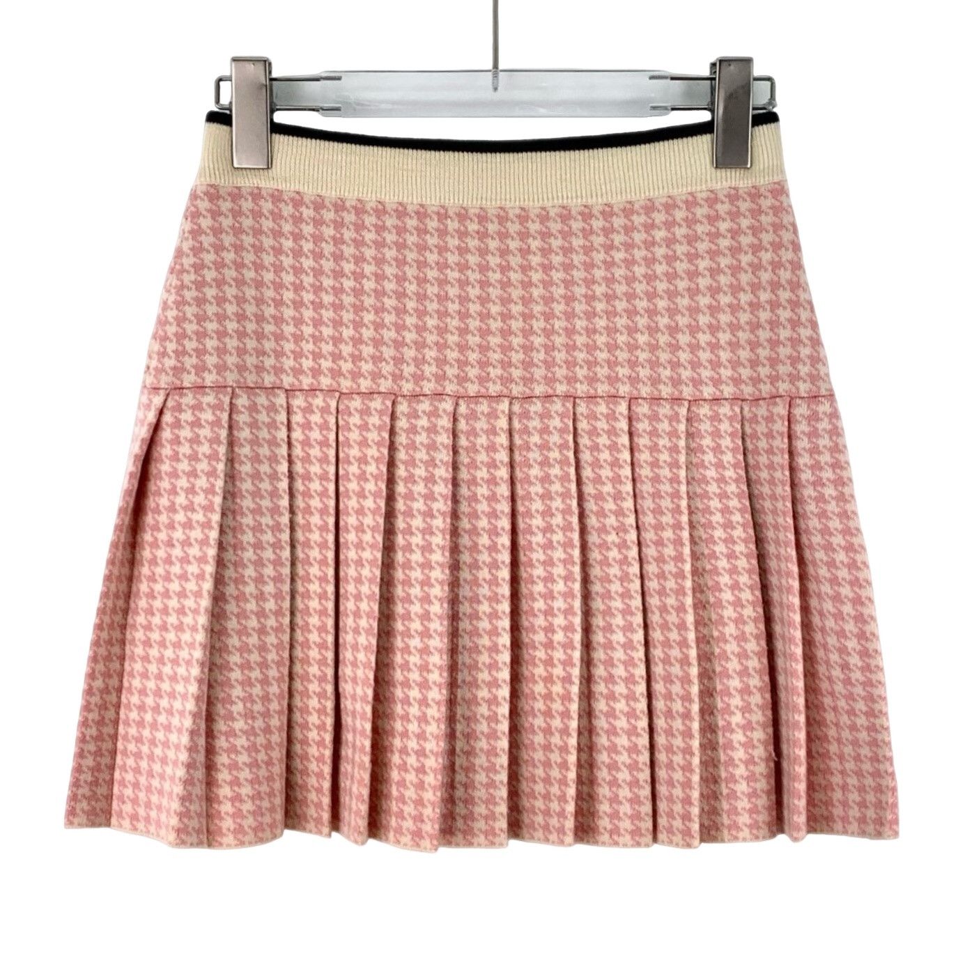 Miu Miu Miu Miu Houndstooth Pleated Mini Skirt 38 Size 26" / US 2 / IT 38 - 1 Thumbnail
