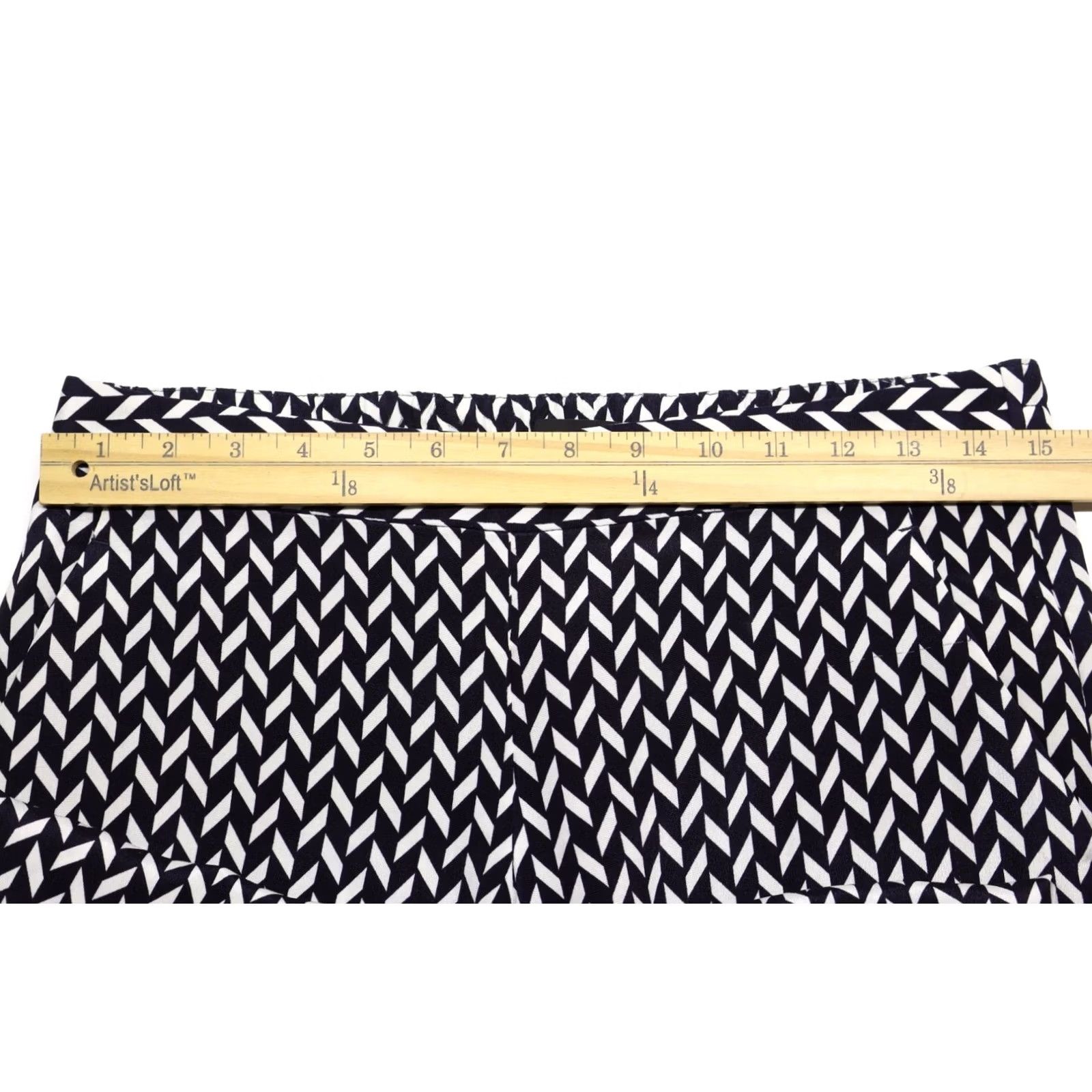 Theory Theory Women's Silk Pull-On Geometric Print Pants Navy Sz 4 Size 27" / US 4 / IT 40 - 4 Thumbnail