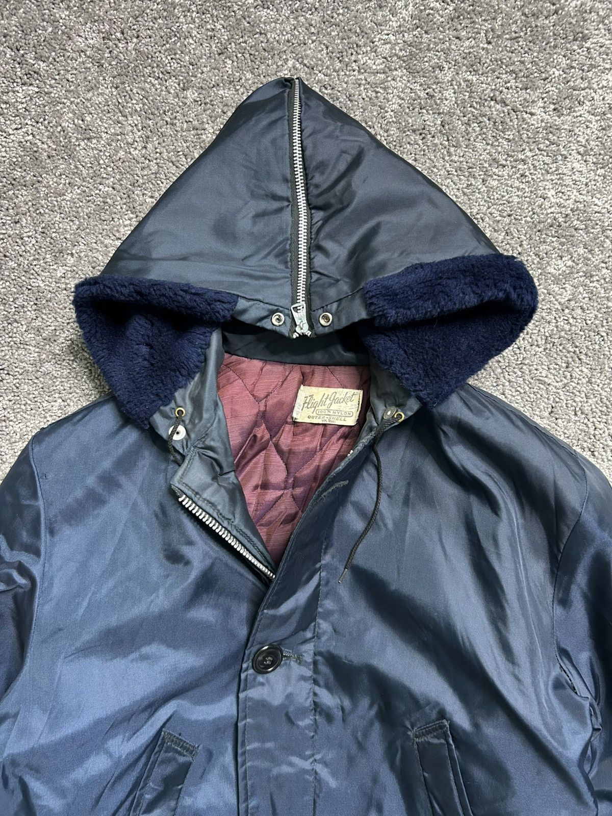 Vintage Vintage 60s/70s Nylon Lined Flight Jacket Fur Size US S / EU 44-46 / 1 - 3 Thumbnail