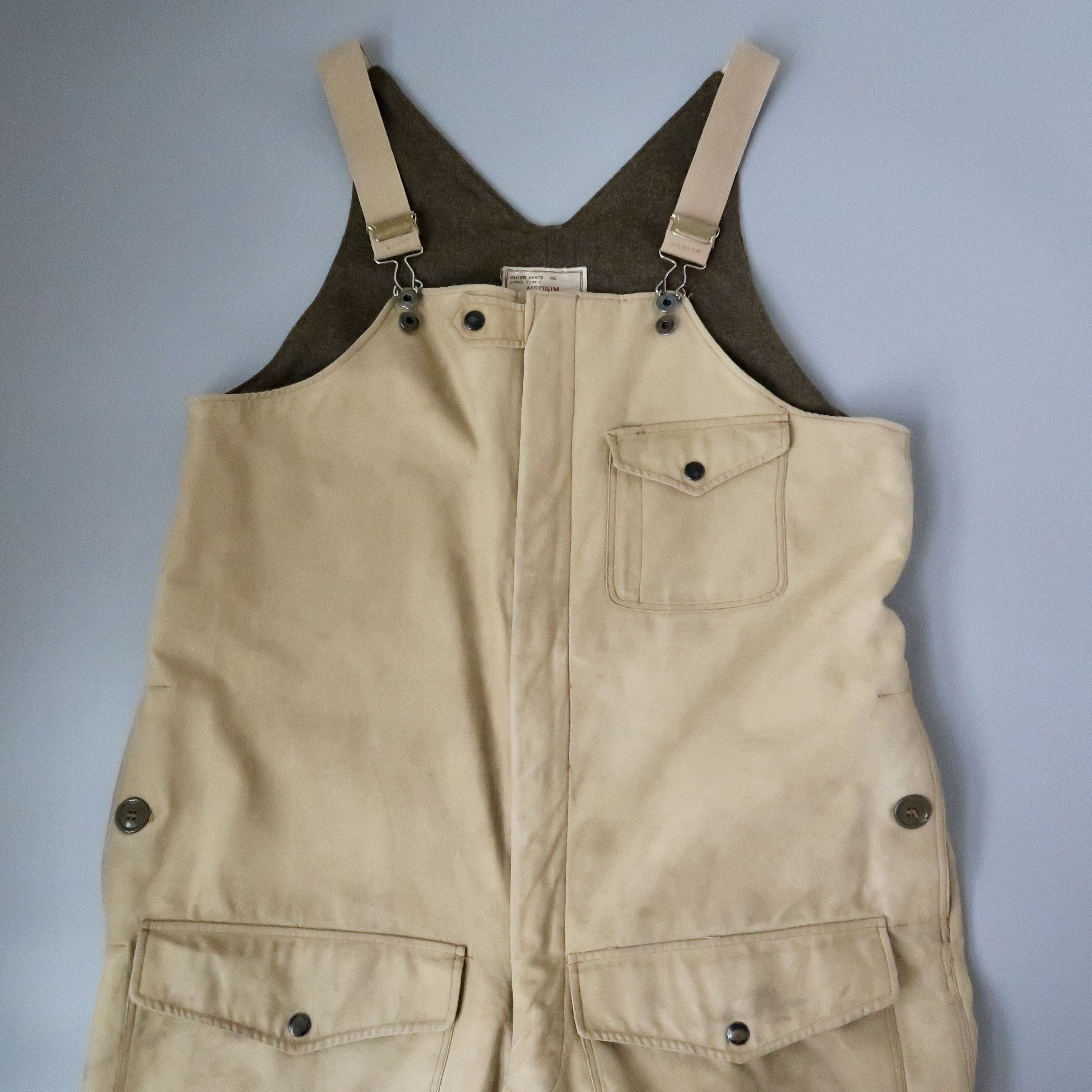 Vintage Rare 1940s Canadian Army wool lined bib overalls Size US 40 / EU 56 - 4 Thumbnail