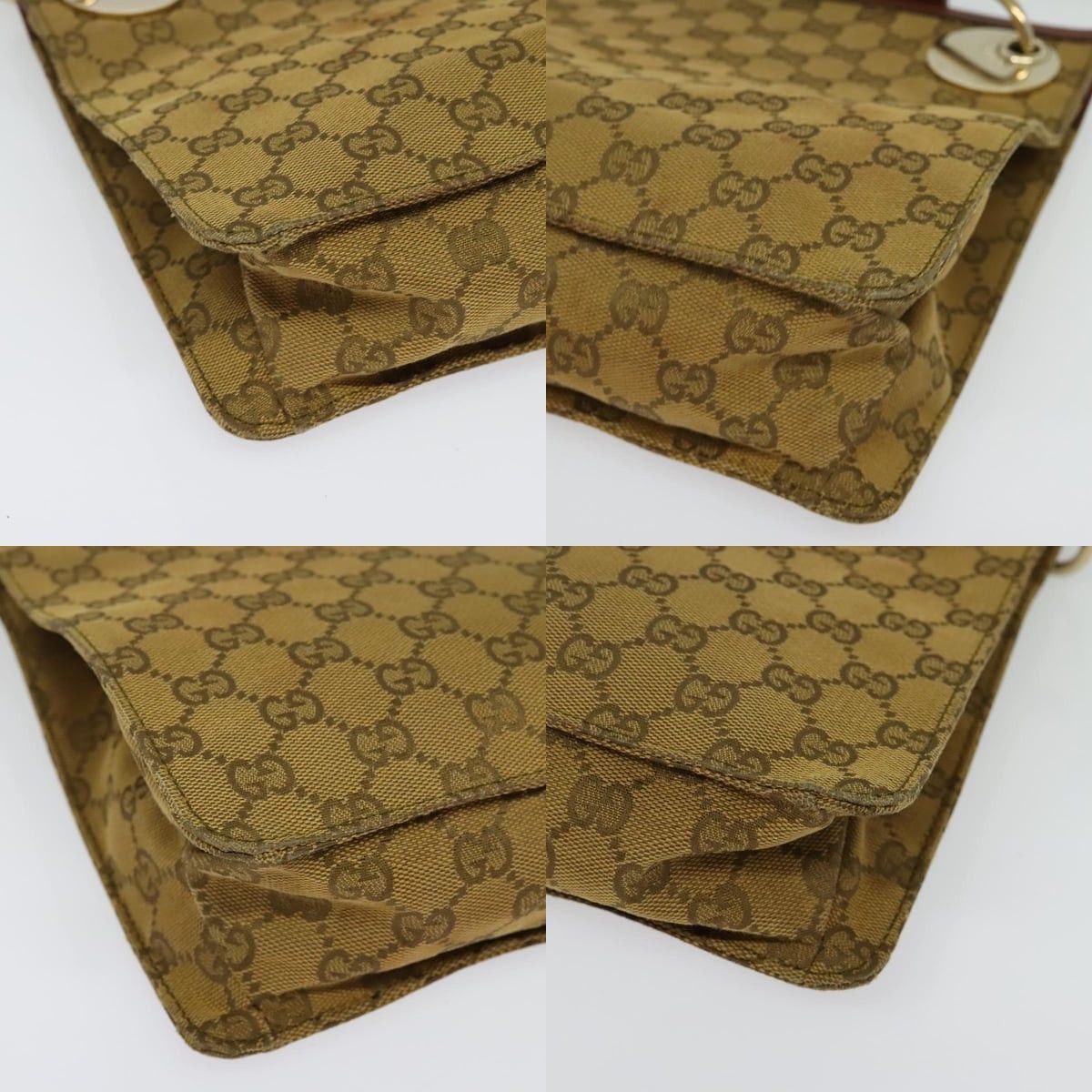 Gucci GUCCI GG Canvas Shoulder Bag Beige Gold Size ONE SIZE - 10 Thumbnail