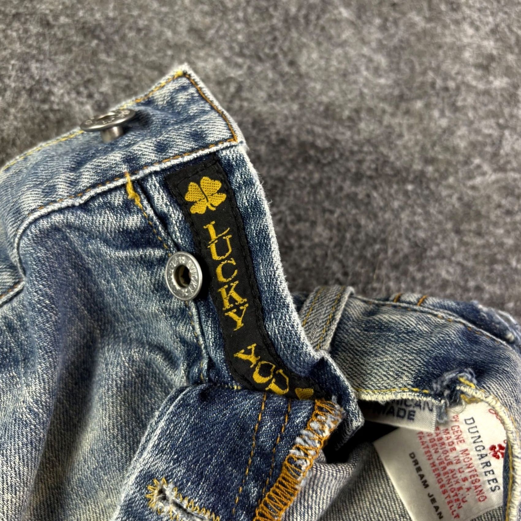 Lucky Brand Lucky Brand Dungarees Dream Jeans - Size 8/29 Blue Distressed Flare USA Size 29" - 3 Thumbnail