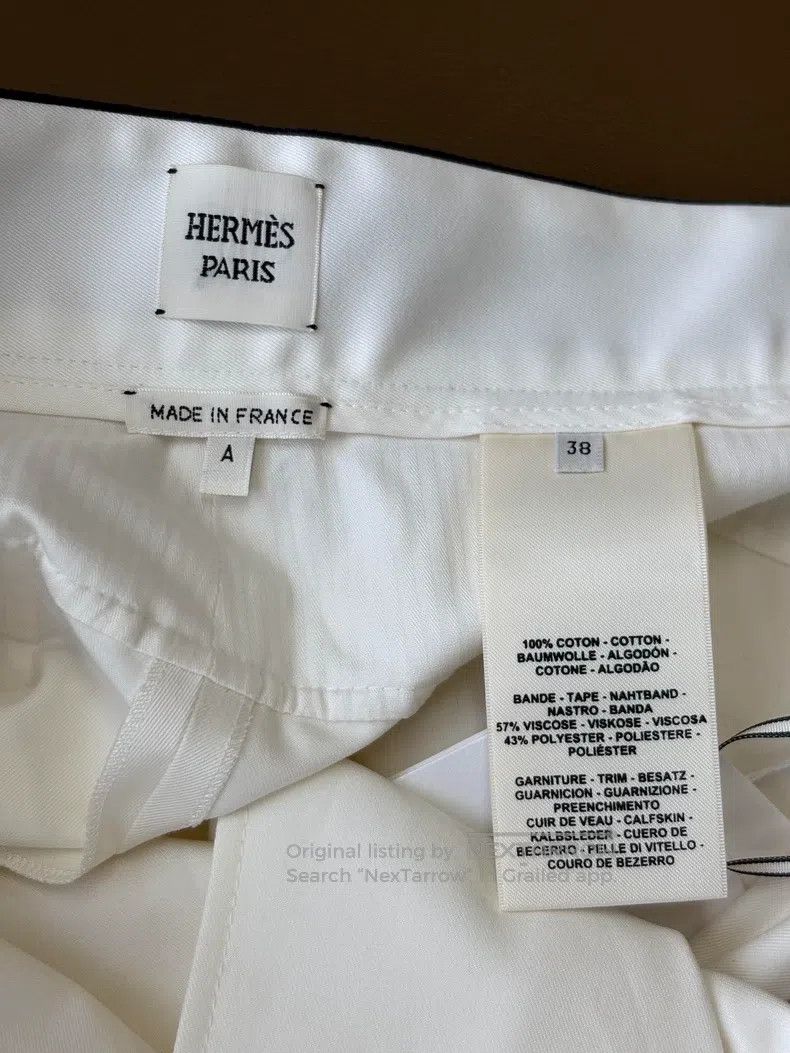 Hermes Hermes White Straight-Leg Pants Size 25" / US 0 / IT 36 - 7 Thumbnail